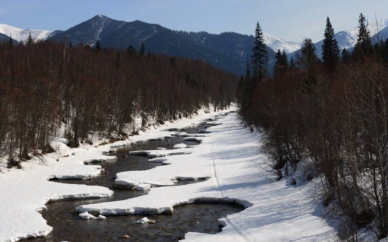 бурятия, байкал, ручей, весна, горы Трещинаphoto preview
