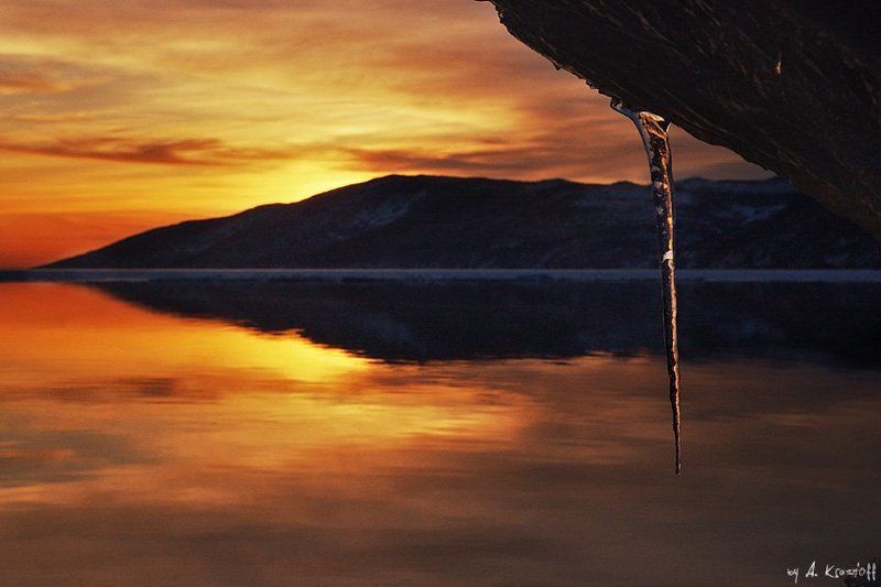 охотское море, закат, сосулька, весна ,магадан Весенний закат...photo preview