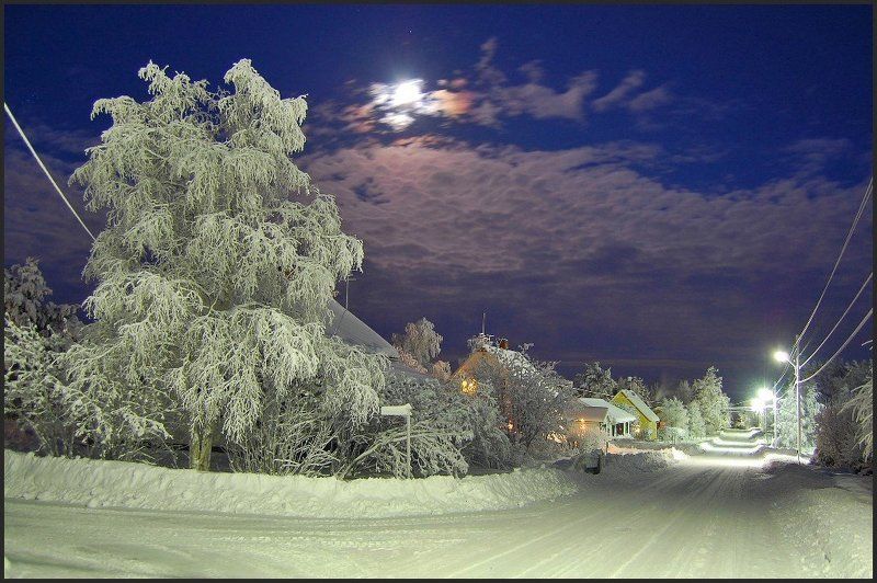 швеция,скандинавия,лапландия,зима,снег,пейзаж Зимняя улочкаphoto preview