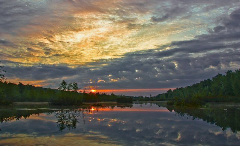 рассвет, озеро, пруд Мещёрские рассветыphoto preview