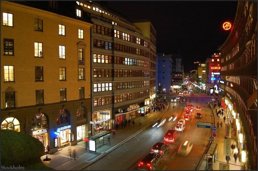 Ночной город 2. Автор: Елена стокгольм,город,скандинавия,швеция,ночь, Елена