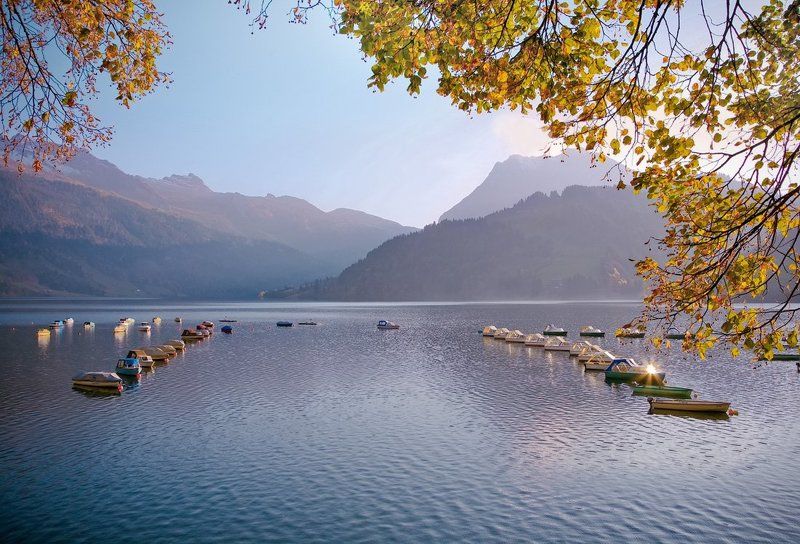 альпы, озеро, швейцария Одним прозрачным вечеромphoto preview