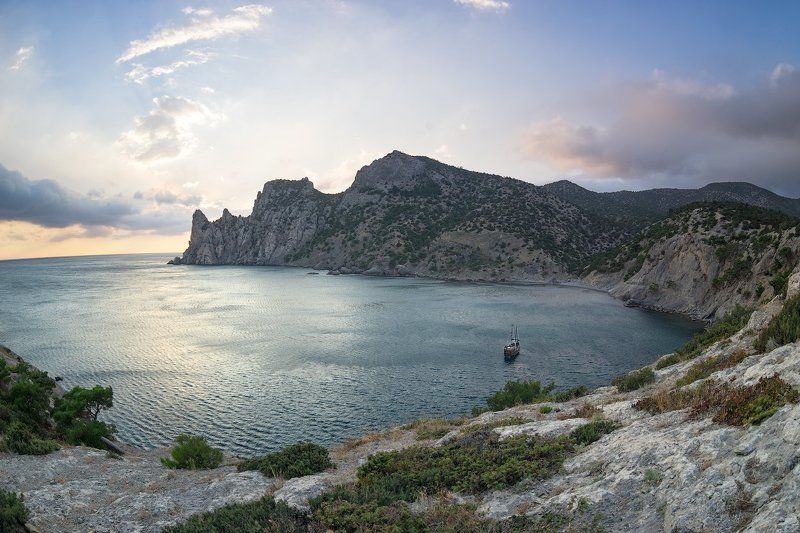 крым,природа,красота,свет,море,горы,гора,вода,волна,crimea Вечер в Царской бухтеphoto preview