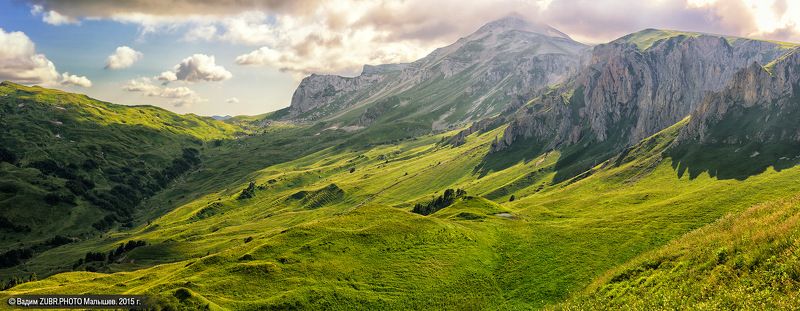 Zubrphoto, Горы, Кавказ, Лето, Оштен, Панорама Вечерний Оштенphoto preview