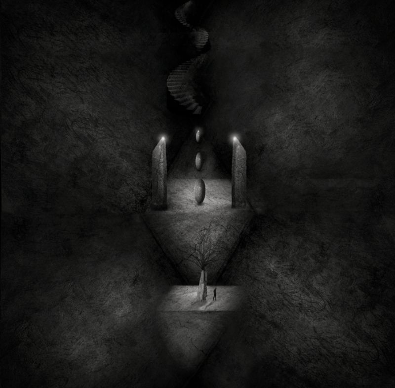 conceptual, fineart, creative, creativity, concept, blackandwhite, photography, photomontage, photomanipulation, bnw, limbo, dark, atmospheric Limbo and Mnemosyne VIphoto preview
