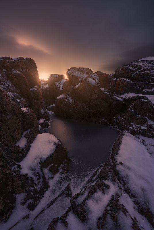 север, кольский, зима, териберка, закат, скалы, фототур Закат в Териберкеphoto preview