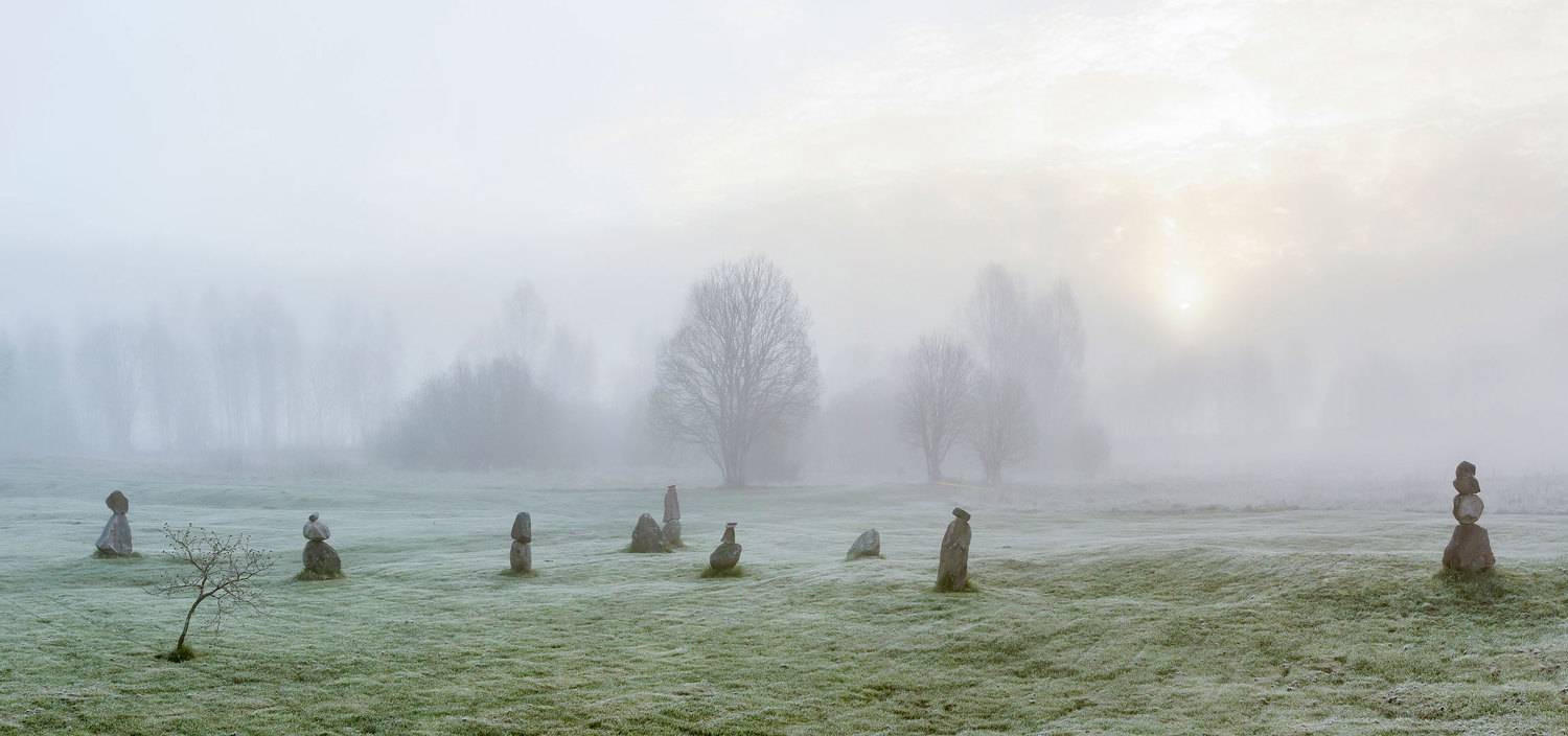 Foggy Frosty Morning in a Stone Garden. Автор: Yuri Ovchinnikov , Yuri Ovchinnikov