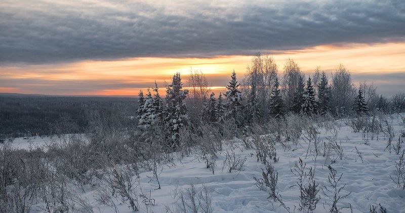зима, снег, восход, берег, ули Восход и морозphoto preview