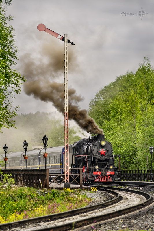 Паровоз Лебедянка Рускеала Сортавала За пять минут до отправления.photo preview