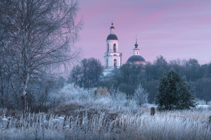 филипповское, владимирская область, храм, иней, мороз, осень, краски Филипповское фото превью