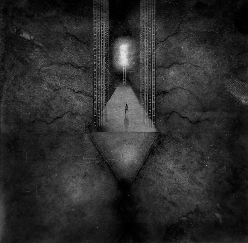 conceptual, fineart, creative, creativity, concept, blackandwhite, photography, photomontage, photomanipulation, bnw, limbo, dark, atmospheric Limbo and Mnemosyne VIIIphoto preview