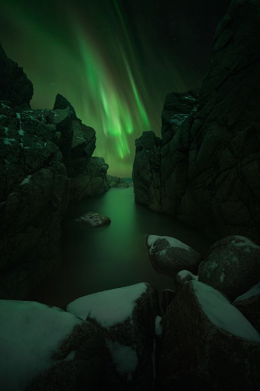 север, кольский, зима, териберка, скалы, фототур, аврора, сияние, северное сияние, северноесияние Северное сияние в окрестностях Териберкиphoto preview