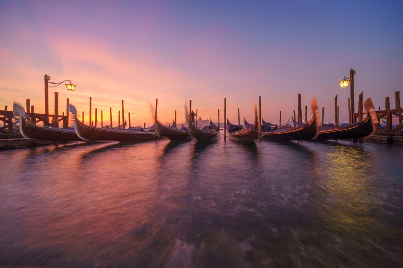 italy, venice, landscape, sunrise, gondole, Venicephoto preview