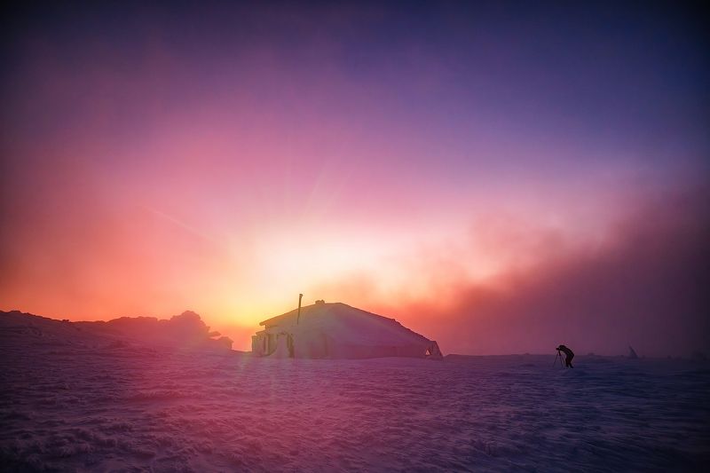 Урал, восход, зима, метеостанция, Таганай Фотограф фото превью