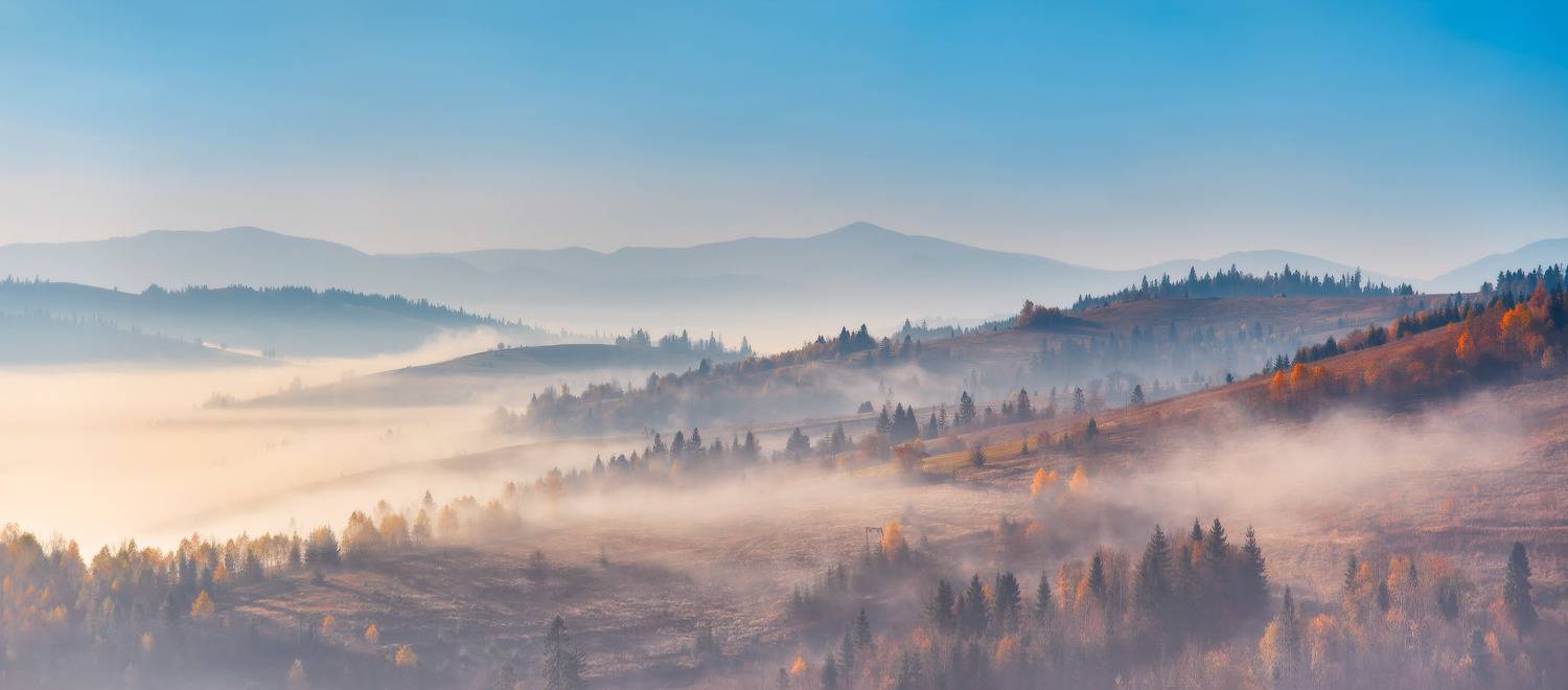 2019, горы, карпаты, октябрь, осень, панорама, пилипец, рассвет, туман, украина, утро, Вейзе Максим