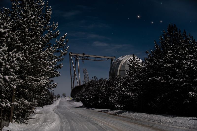 night, moon night, observatory, ночь, обсерватория Winter wonderlandphoto preview