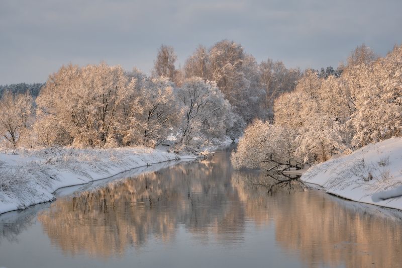 подмосковье,река,воря,зима,пейзаж,заснеженные деревья,зимняя природа Конец декабря на Воре фото превью