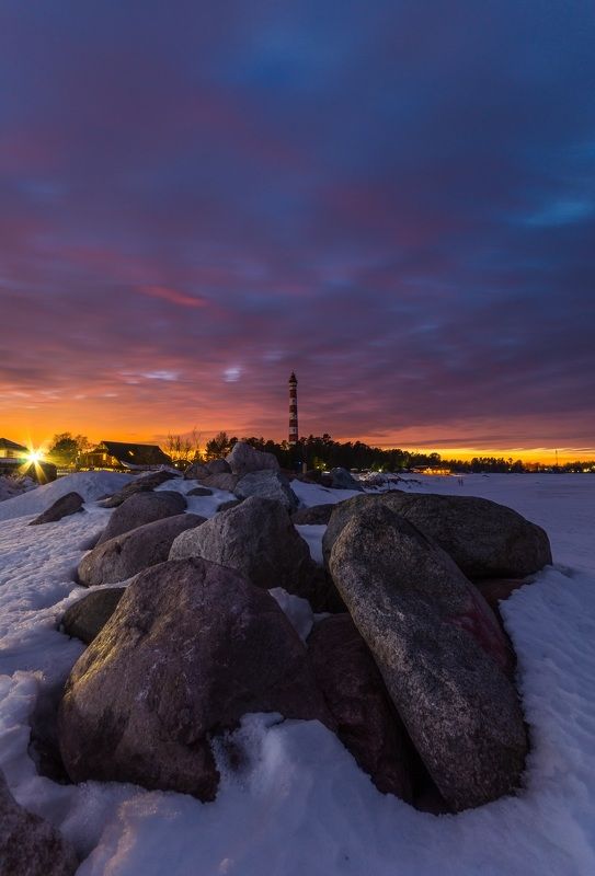 маяк, зима, камни, снег, lighthouse, winter, saintpetersburg, санктпетербург Осиновецкий маякphoto preview