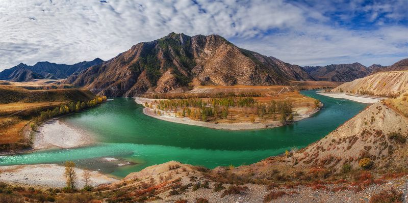 Алтай, Горный алтай, Горы, Катунь, Мульта, Озеро, Осень, Панорама, Пейзаж, Природа, Река, Сибирь, Чуя По Алтаюphoto preview