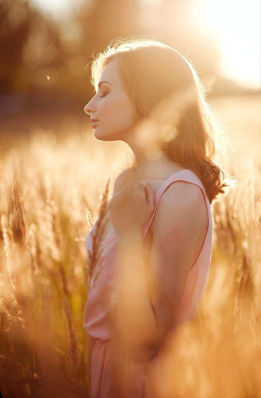 девушка, красивая, закат, портрет photo preview