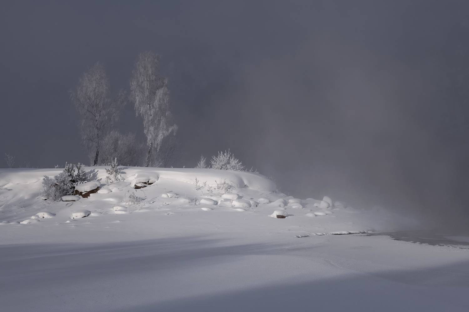 зима, мороз, сибирь, иней, туман, енисей, Фомина Марина