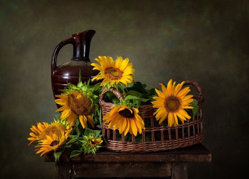 натюрморт, цветы, подсолнухи С подсолнухамиphoto preview