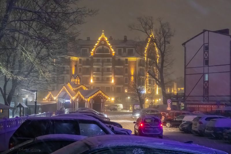 Рождество, Зеленоградск,Россия, курорт, зима, улица, фотография, ночь, Свирин Вадим, город, Christmas, Zelenogradsk, Russia, resort, winter, street, photography, night, Vadim Svirin, city «Ночной город»photo preview