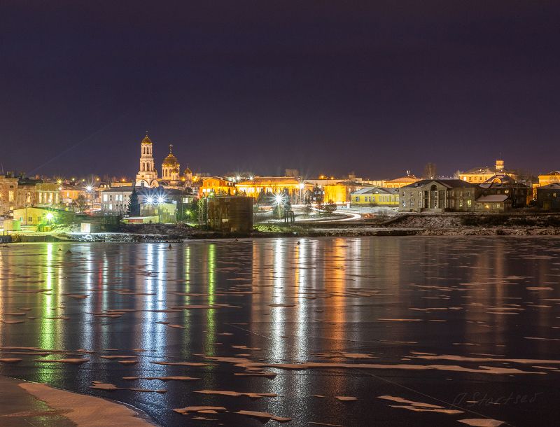 зима, вечер, лед, лысьва Зеркальный лёдphoto preview