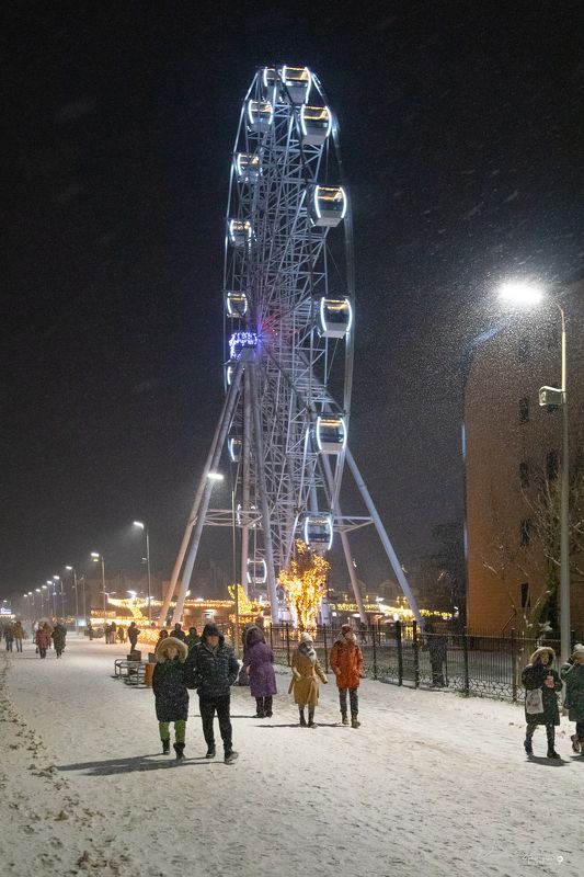 Рождество, Зеленоградск,Россия, курорт, зима, улица, фотография, ночь, Свирин Вадим, город, Christmas, Zelenogradsk, Russia, resort, winter, street, photography, night, Vadim Svirin, city «Зеленоградское колесо»photo preview