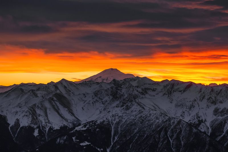рассвет, горы, кавказ, эльбрус Эльбрус на рассветеphoto preview