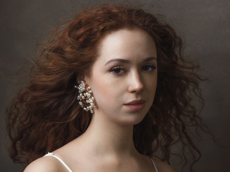 Красивая. девушка, рыжая. длинные волосы, кудри, цвет, печать, лицо, нимфа Татьяна фото превью