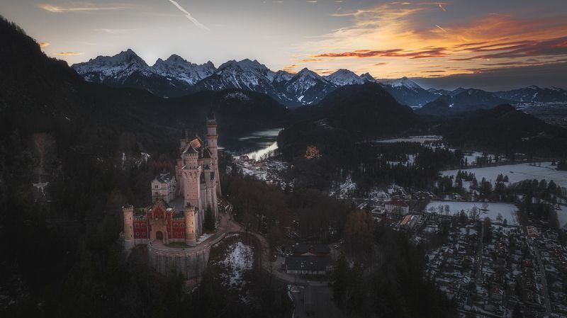 neuschwanstein, bavaria Neuschwanstein at the end of the dayphoto preview
