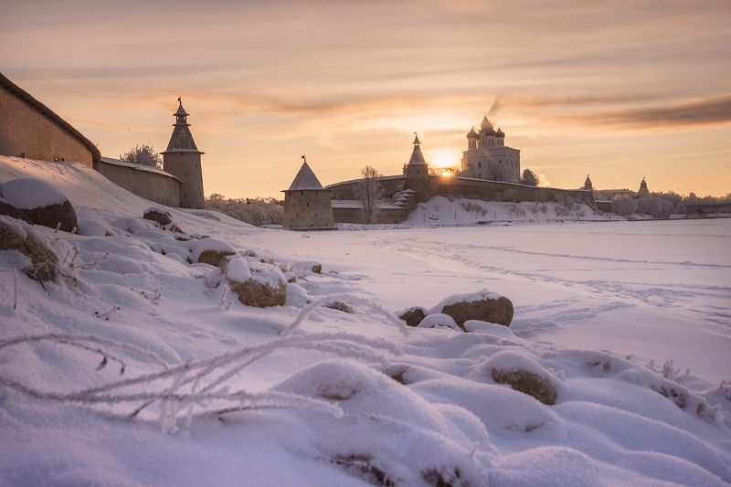 псков, кром Морозное утро.photo preview