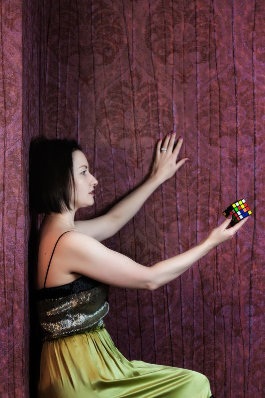 Rubik\'s Cube, portrait, woman portrait, woman, people, портрет, женский портрет, кубик рубика, rubik,  ***photo preview