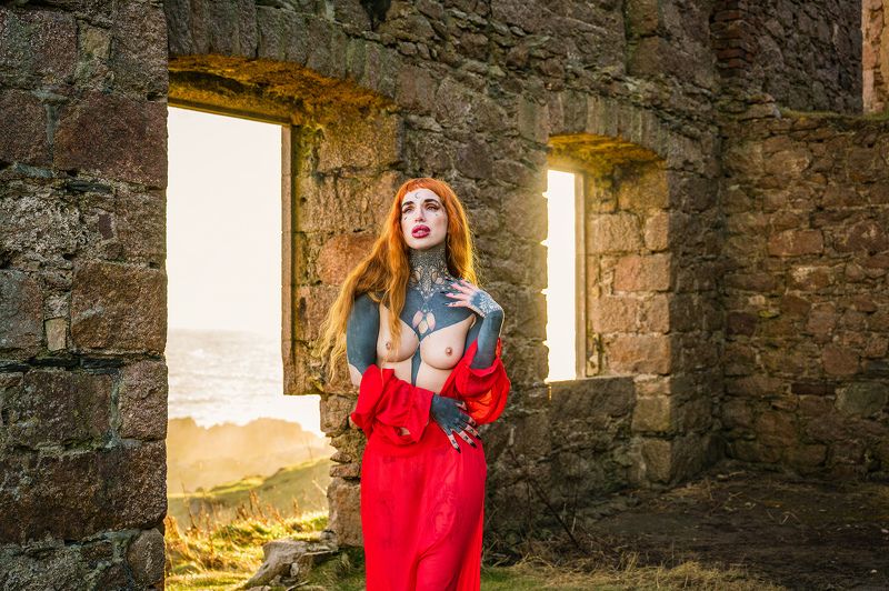 nude, gothic, castle photo preview