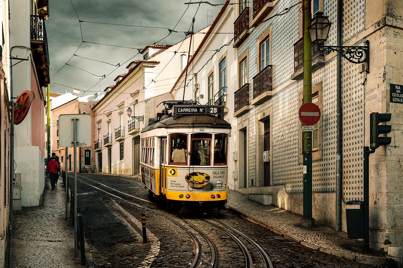 город, лиссабон, улица, трамвай, ноябрь, IIphoto preview