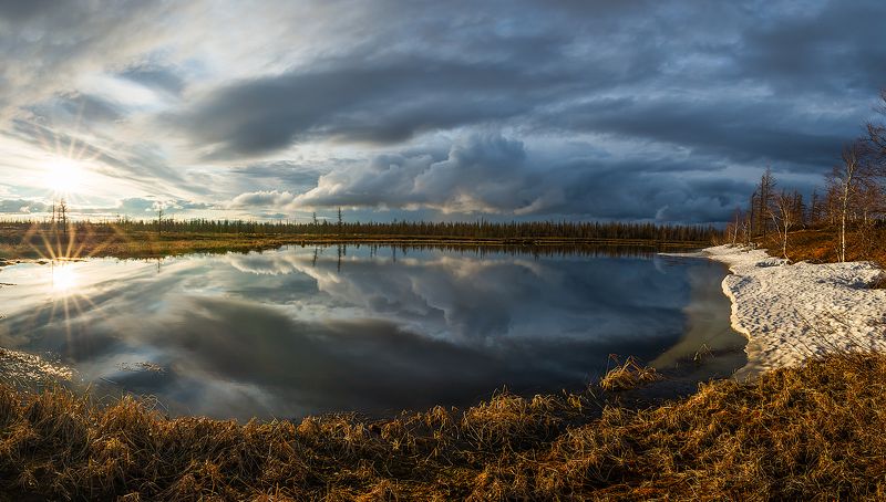 Весна, Озеро, Отражение, Снег, Ямал Веснаphoto preview