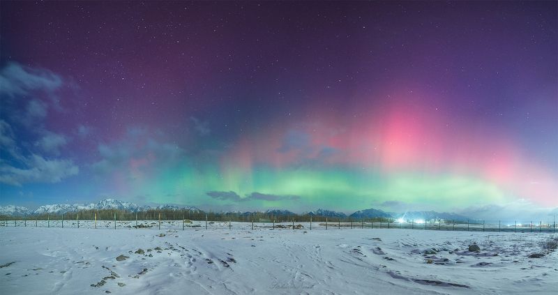 северное сияние, ночь, астрофото, звезды Танец Нордических Огней фото превью