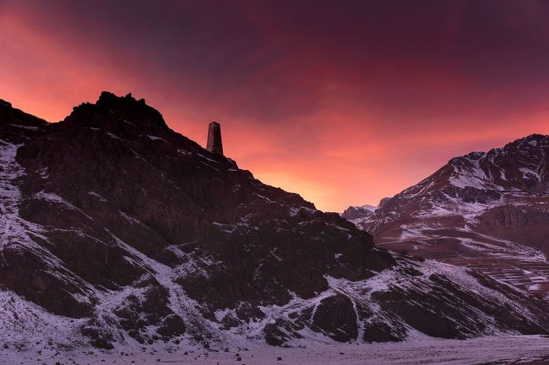 северная осетия, осетия, башни, горы, закат, куртатинское ущелье Закат в Куртатинском ущелье фото превью