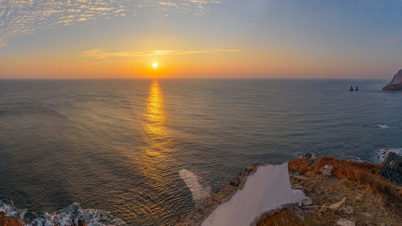 море, утро, осень, мыс бринера Утро у маякаphoto preview