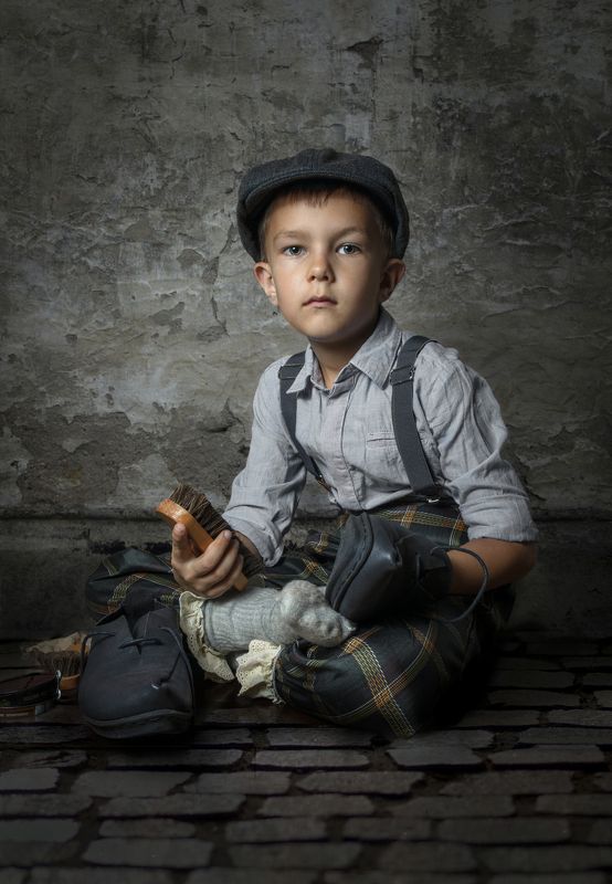 чистильщик обуви, обувь, вакса, мальчик shoe shinerphoto preview