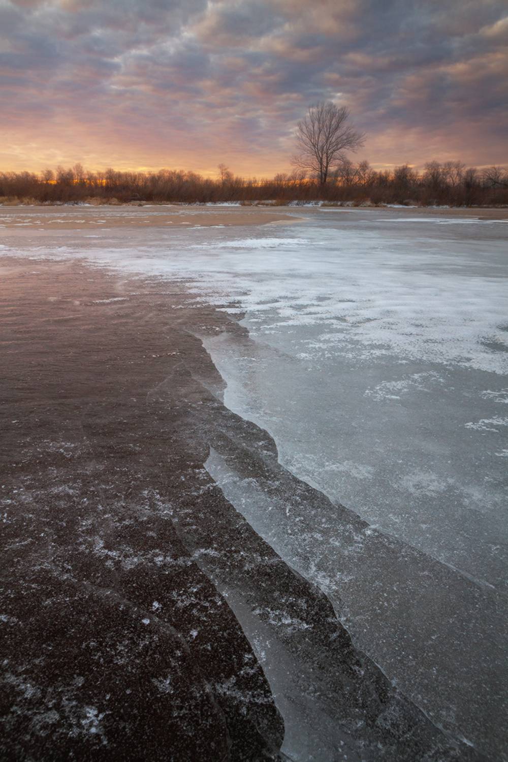 Лед. Автор: Смольский Евгений зима, лед, северная двина, закат, Смольский Евгений