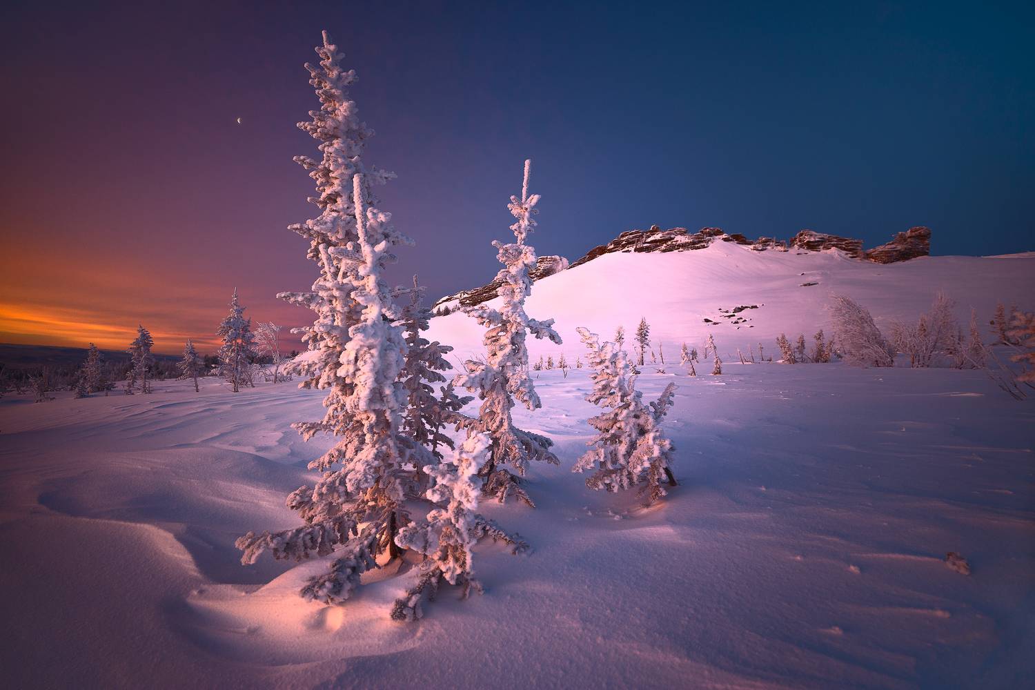 Автор: Андреев Сергей Снег, Горы, Зима, Рассвет, Андреев Сергей