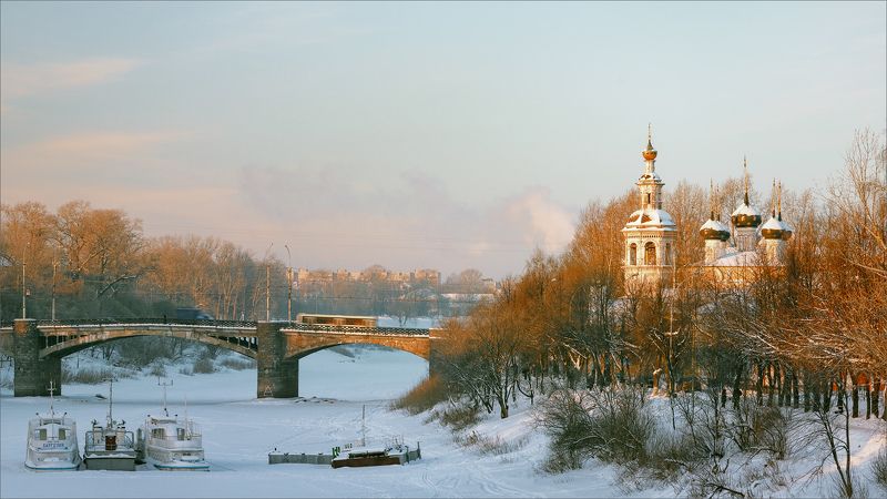 пейзаж, зима, утро, город, свет, цвет, александр никитинский Вологда, утро...photo preview