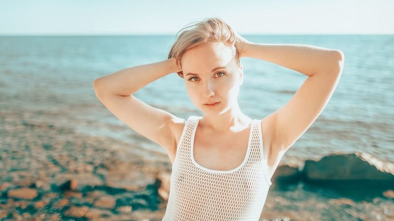 ню, портрет, topless, girl, portrait, artnu, transparent, summer, sea Ellephoto preview