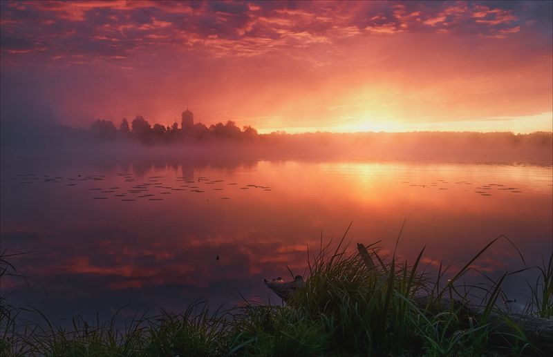 рассвет, озеро, введенье ***photo preview