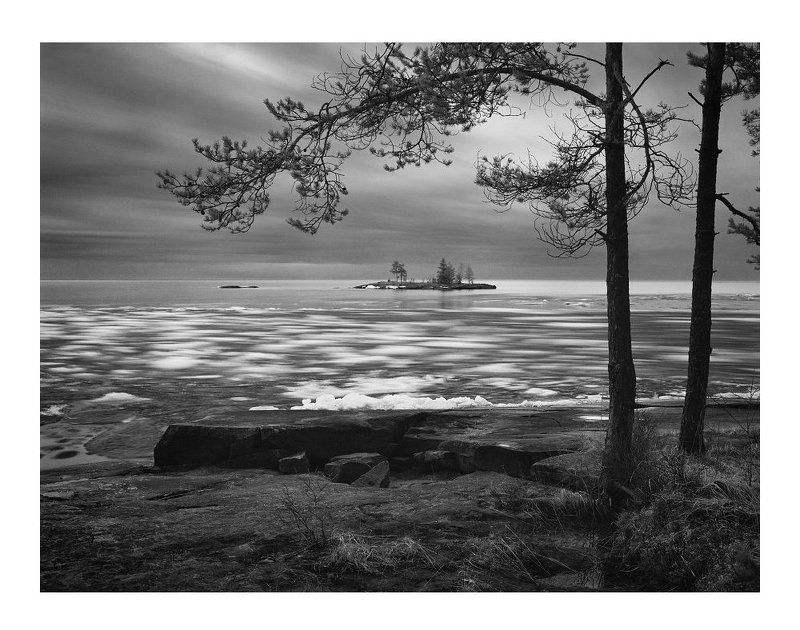 Карелия, Онего, Пейзаж, Пленка, Средний формат Ледоходphoto preview