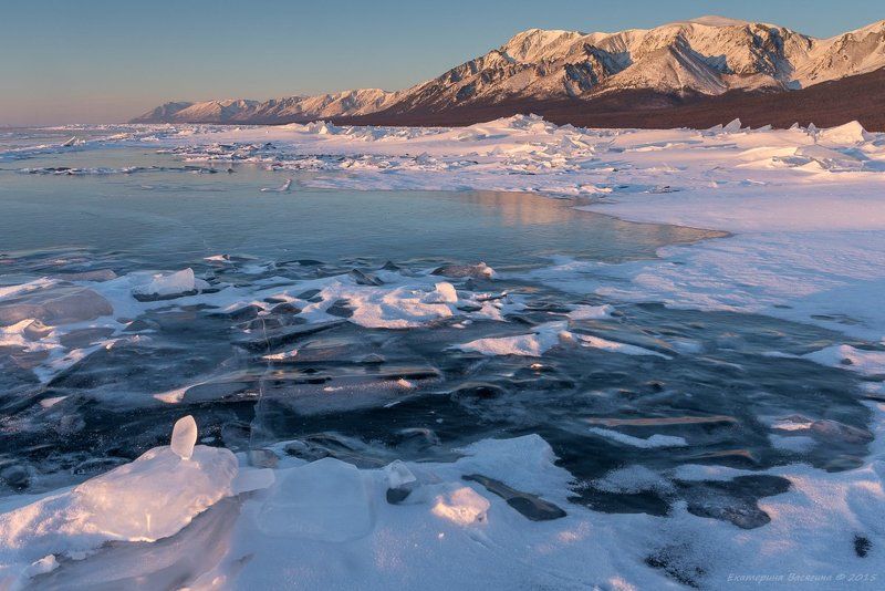 байкал, лед, зима, снег, утро, рассвет, краски Когда встречаешь утро...photo preview