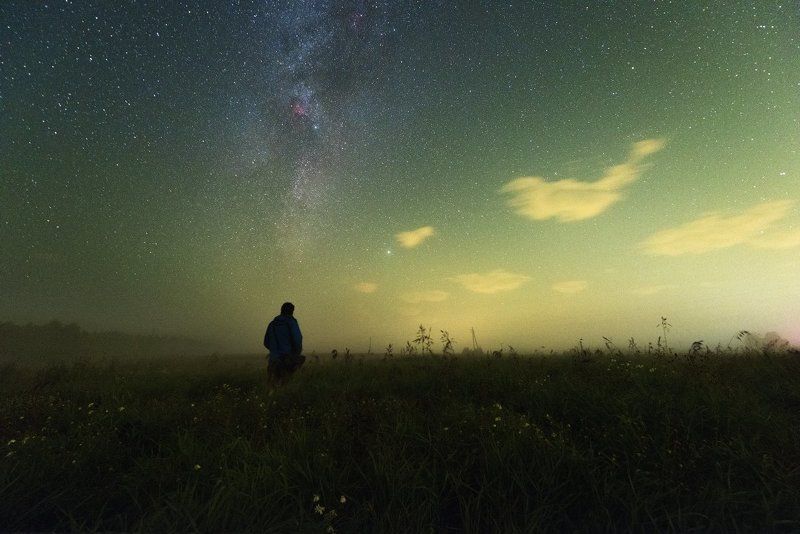 Подмосковье, млечный путь, ночь, космос, туман Дыхание тишины...photo preview