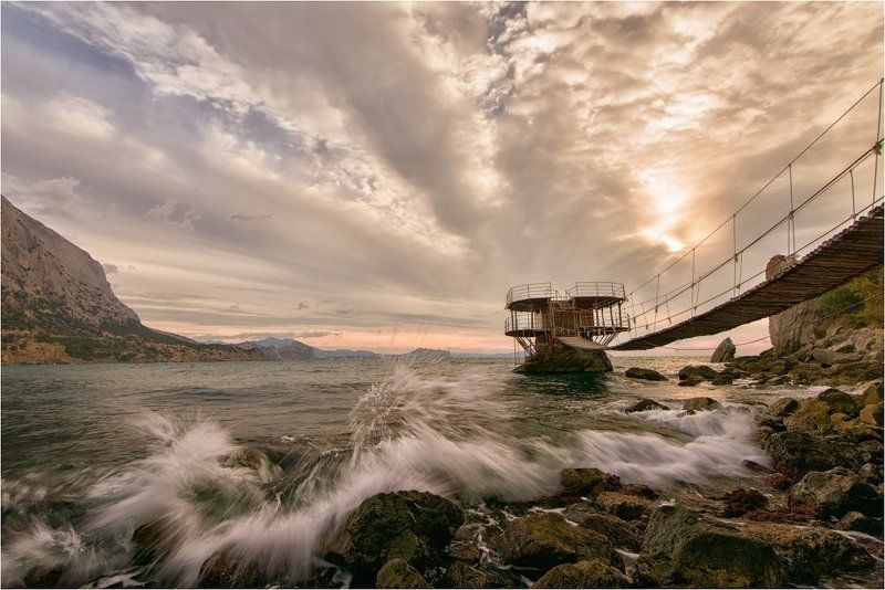 крым, новый свет, море, небо, облака, рассвет, утро,октябрь Крым. Новый Свет.photo preview